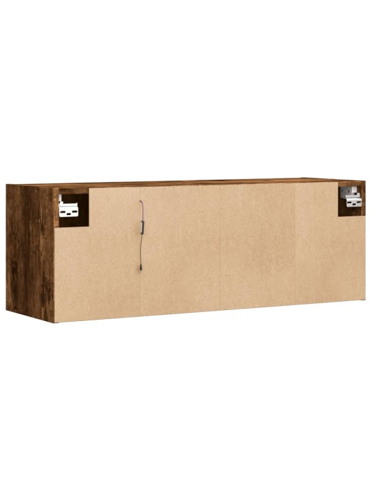 Nástěnná tv skříňka s led osvětlením kouřový dub 100x31x35 cm