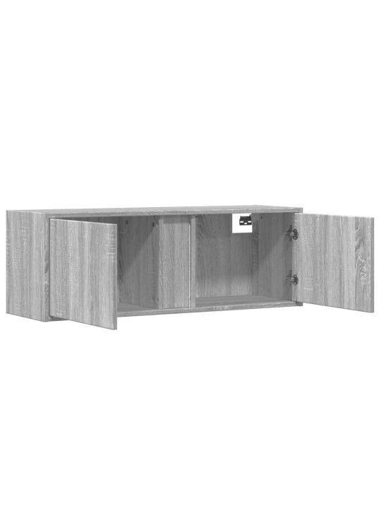 Nástěnná tv skříňka s led osvětlením šedá sonoma 100x31x35 cm
