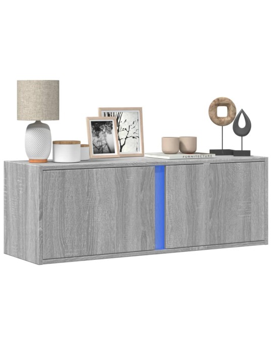Nástěnná tv skříňka s led osvětlením šedá sonoma 100x31x35 cm