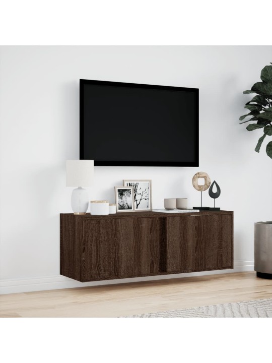 Nástěnná tv skříňka s led osvětlením hnědý dub 100 x 31 x 35 cm
