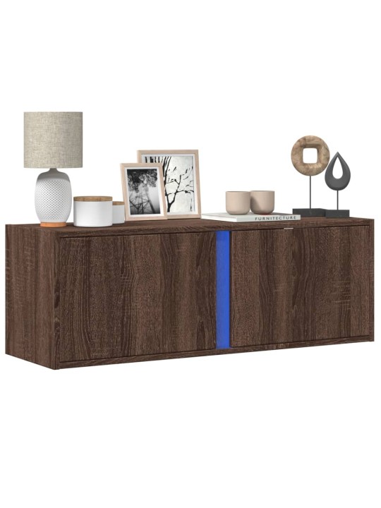 Nástěnná tv skříňka s led osvětlením hnědý dub 100 x 31 x 35 cm