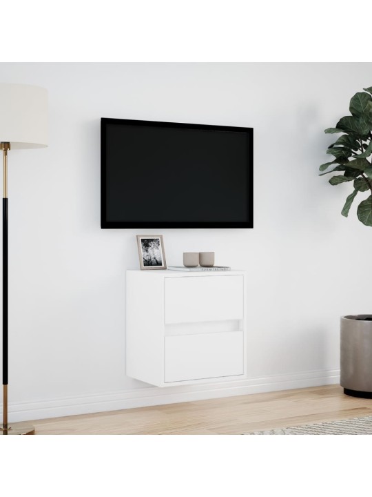 Nástěnná TV skříňka s LED osvětlením bílá 41 x 31 x 45 cm