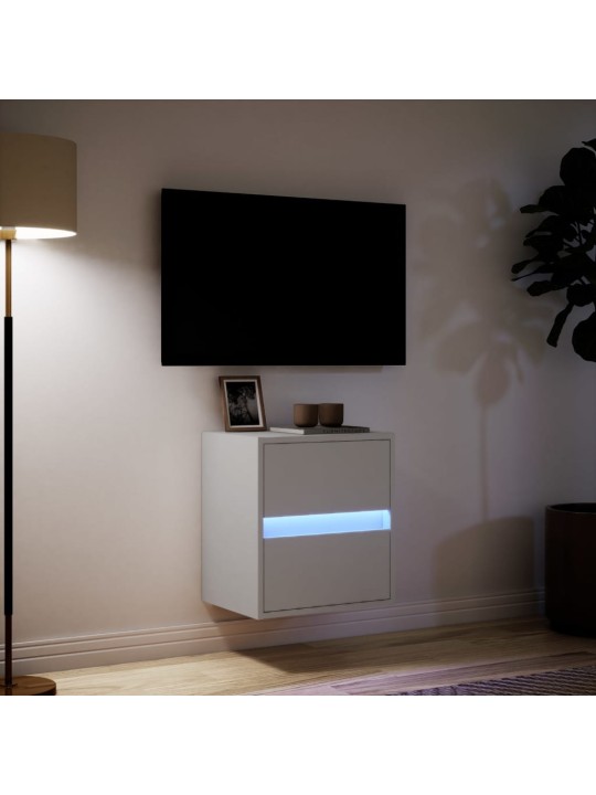 Nástěnná TV skříňka s LED osvětlením bílá 41 x 31 x 45 cm