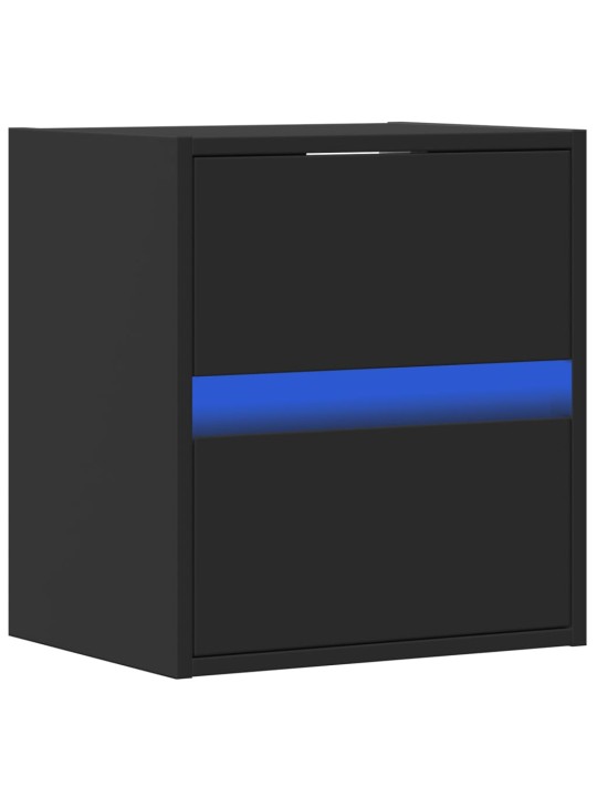 Nástěnná TV skříňka s LED osvětlením černá 41 x 31 x 45 cm