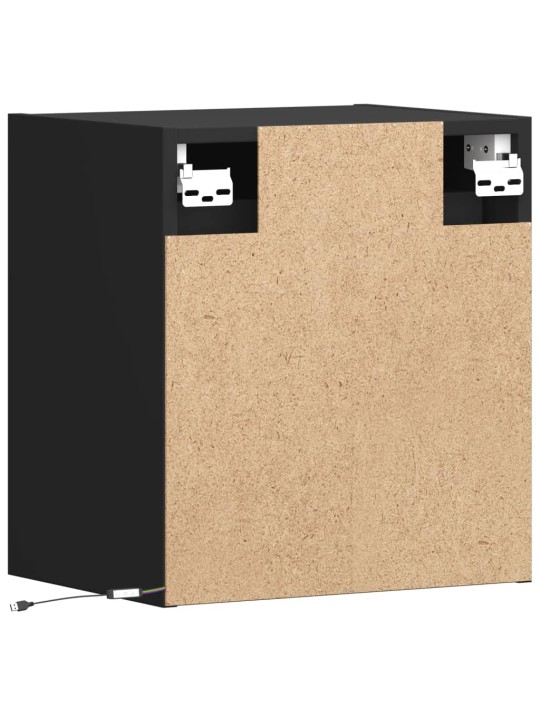 Nástěnná TV skříňka s LED osvětlením černá 41 x 31 x 45 cm