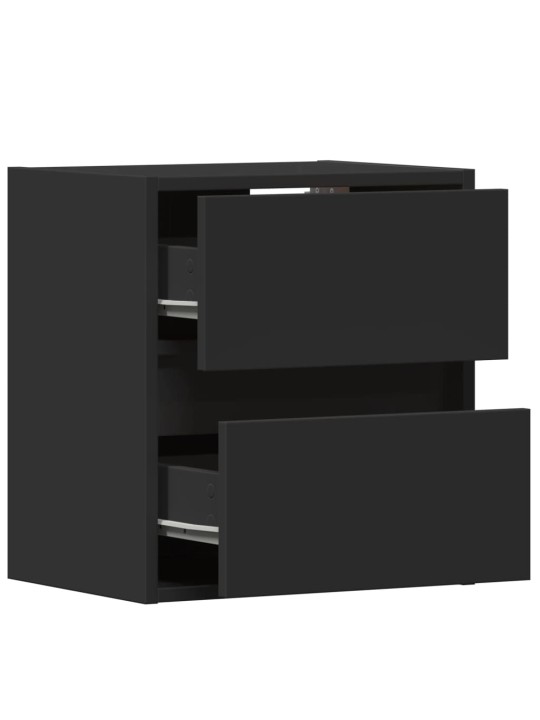 Nástěnná TV skříňka s LED osvětlením černá 41 x 31 x 45 cm
