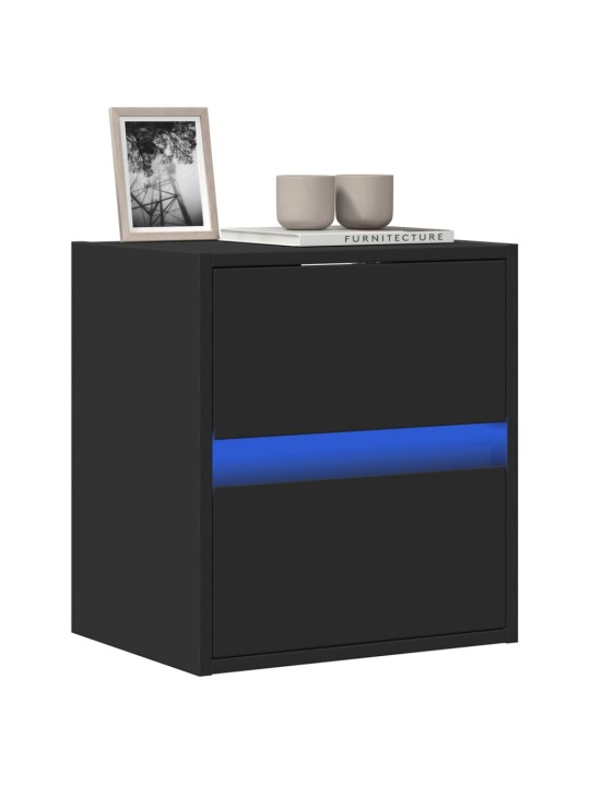 Nástěnná TV skříňka s LED osvětlením černá 41 x 31 x 45 cm