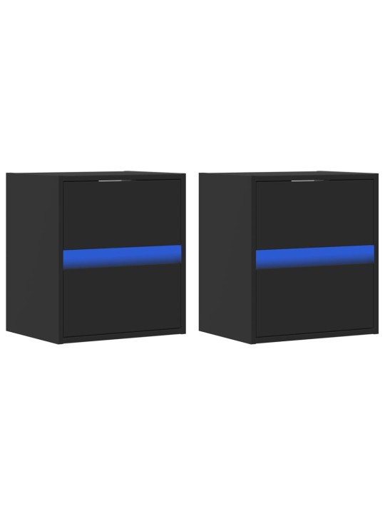 Nástěnné TV skříňky s LED osvětlením 2 ks černé 41 x 31 x 45 cm