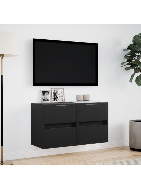 Nástěnné TV skříňky s LED osvětlením 2 ks černé 41 x 31 x 45 cm