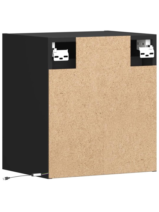 Nástěnné TV skříňky s LED osvětlením 2 ks černé 41 x 31 x 45 cm