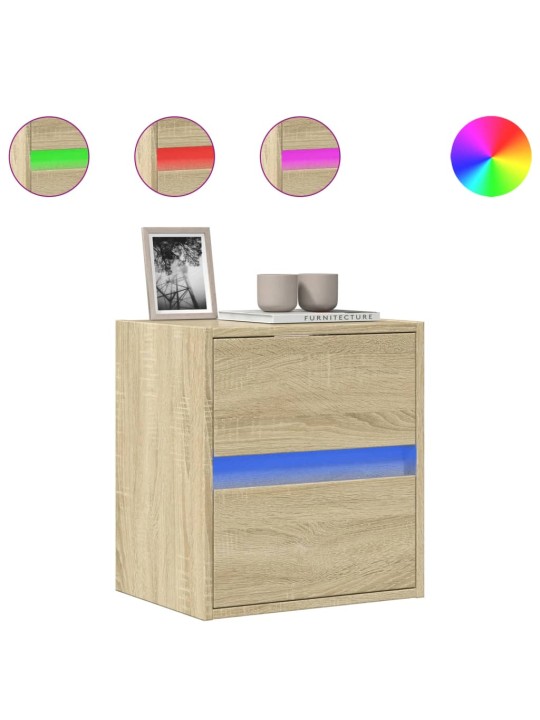 Nástěnná TV skříňka s LED osvětlením dub sonoma 41 x 31 x 45 cm