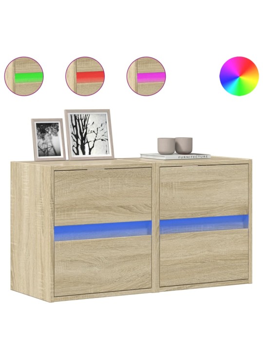 Nástěnné TV skříňky s LED osvětlením 2 ks dub sonoma 41x31x45cm