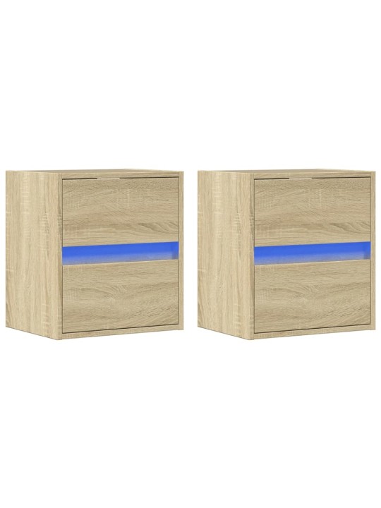 Nástěnné TV skříňky s LED osvětlením 2 ks dub sonoma 41x31x45cm