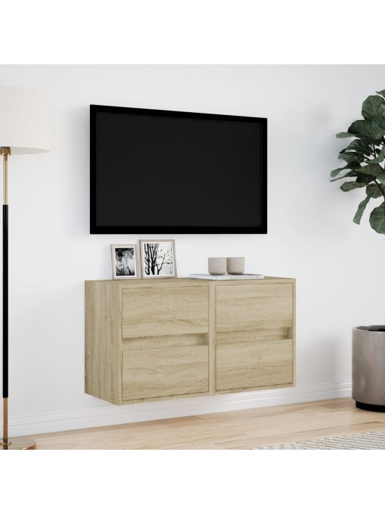 Nástěnné TV skříňky s LED osvětlením 2 ks dub sonoma 41x31x45cm