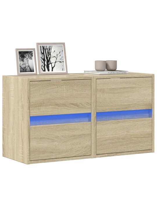 Nástěnné TV skříňky s LED osvětlením 2 ks dub sonoma 41x31x45cm