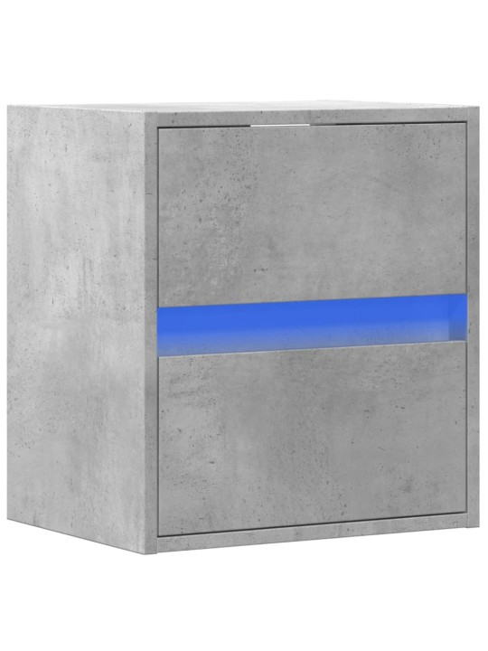 Nástěnná TV skříňka s LED osvětlením betonově šedá 41x31x45 cm