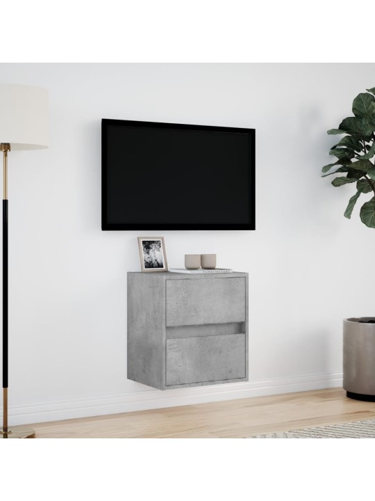 Nástěnná TV skříňka s LED osvětlením betonově šedá 41x31x45 cm