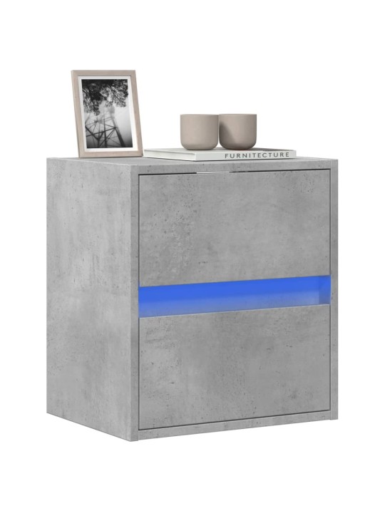 Nástěnná TV skříňka s LED osvětlením betonově šedá 41x31x45 cm