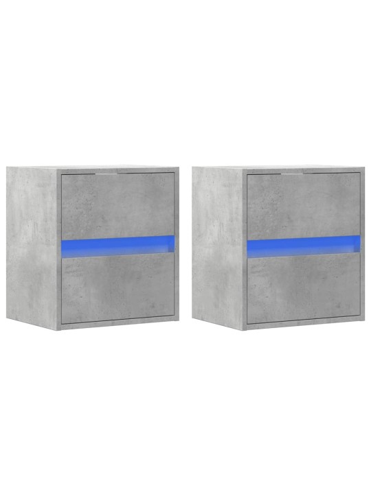 Nástěnné TV skříňky s LED 2 ks betonově šedé 41 x 31 x 45 cm