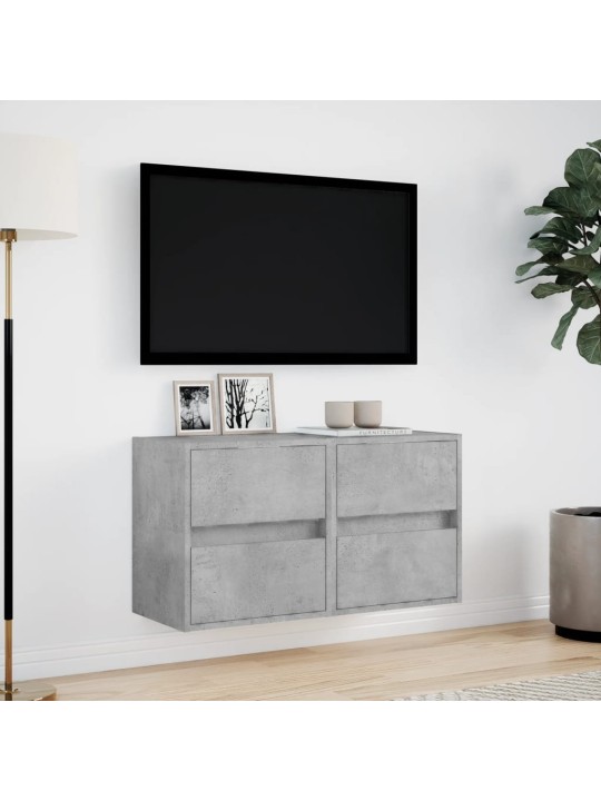 Nástěnné TV skříňky s LED 2 ks betonově šedé 41 x 31 x 45 cm