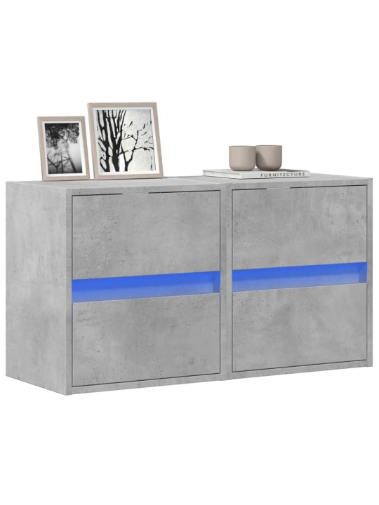 Nástěnné TV skříňky s LED 2 ks betonově šedé 41 x 31 x 45 cm