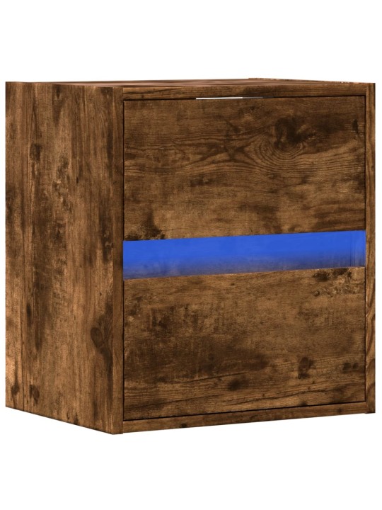 Nástěnná tv skříňka s led osvětlením kouřový dub 41x31x45 cm