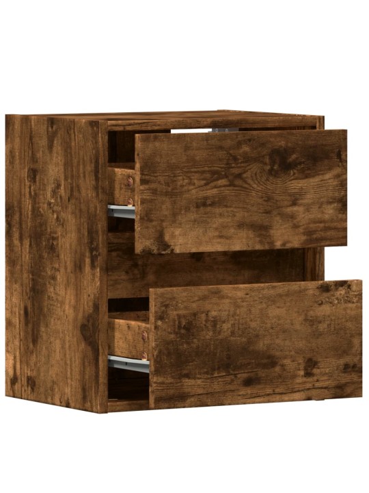 Nástěnná tv skříňka s led osvětlením kouřový dub 41x31x45 cm