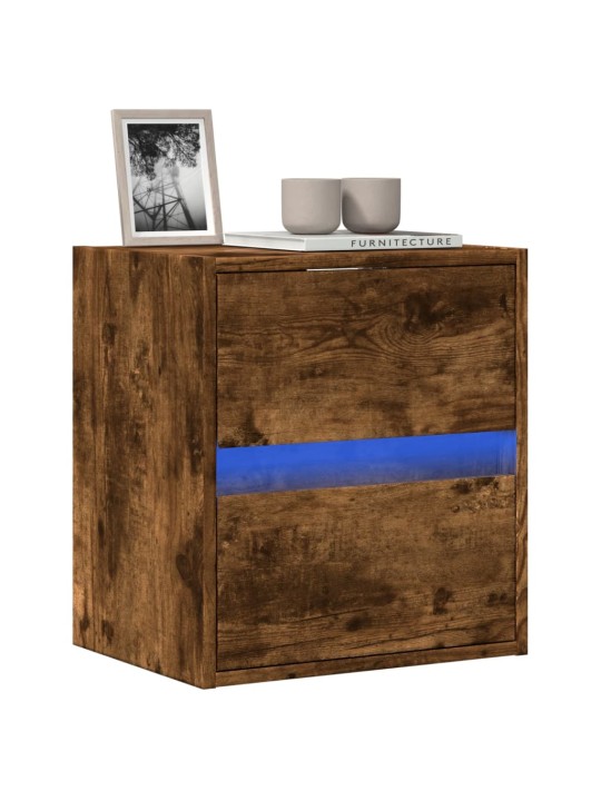 Nástěnná tv skříňka s led osvětlením kouřový dub 41x31x45 cm