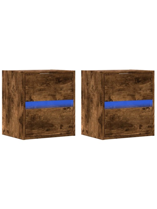 Nástěnné tv skříňky s led 2 ks kouřový dub 41 x 31 x 45 cm