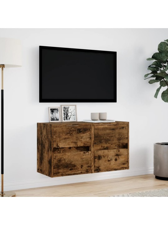Nástěnné tv skříňky s led 2 ks kouřový dub 41 x 31 x 45 cm