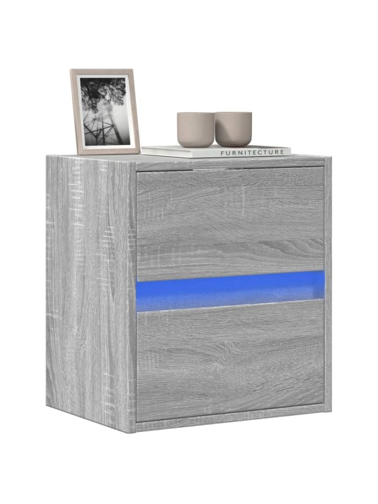 Nástěnná tv skříňka s led osvětlením šedá sonoma 41x31x45 cm