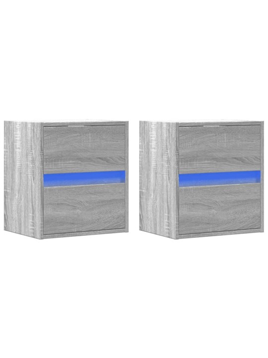 Nástěnné tv skříňky s led 2 ks šedé sonoma 41 x 31 x 45 cm