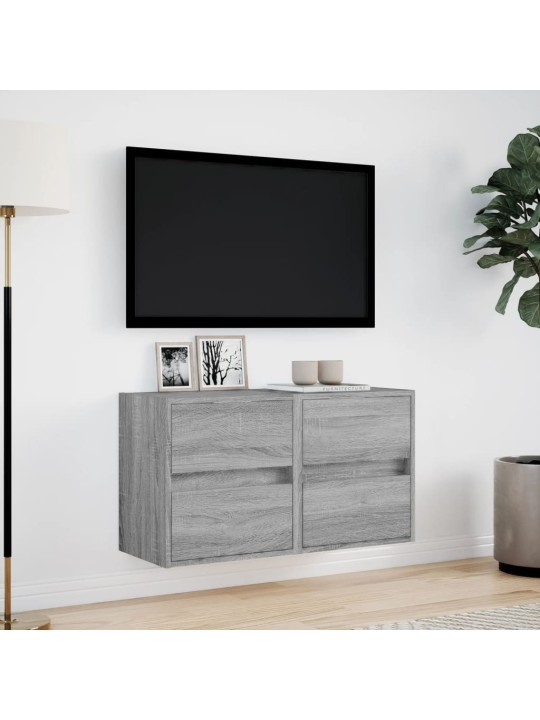 Nástěnné tv skříňky s led 2 ks šedé sonoma 41 x 31 x 45 cm