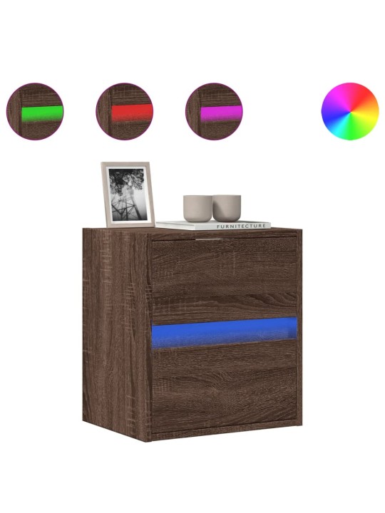 Nástěnná tv skříňka s led osvětlením hnědý dub 41 x 31 x 45 cm