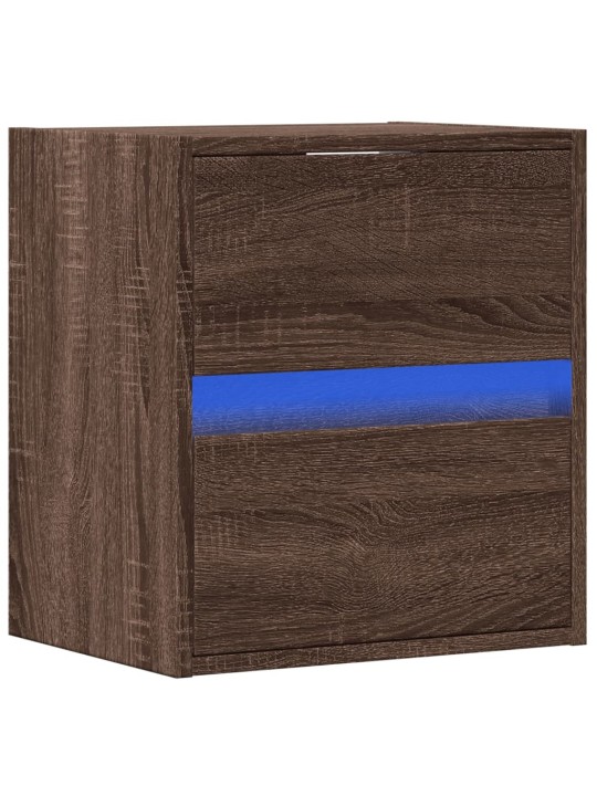 Nástěnná tv skříňka s led osvětlením hnědý dub 41 x 31 x 45 cm