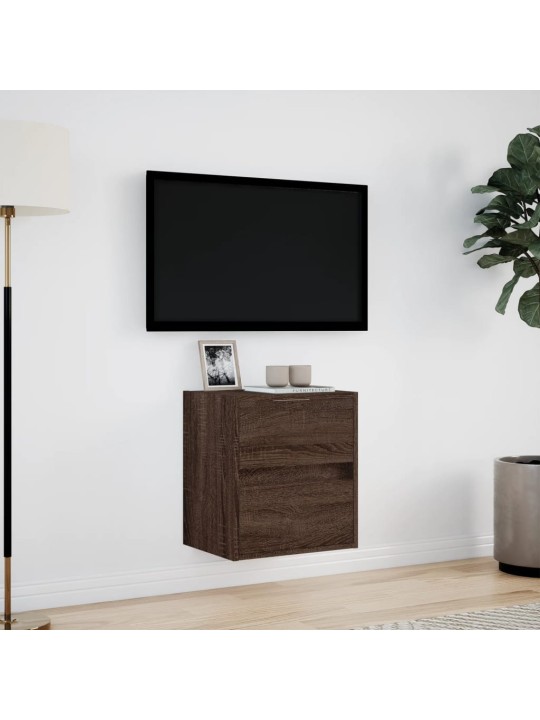 Nástěnná tv skříňka s led osvětlením hnědý dub 41 x 31 x 45 cm