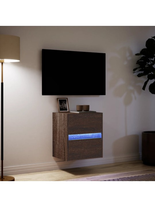 Nástěnná tv skříňka s led osvětlením hnědý dub 41 x 31 x 45 cm
