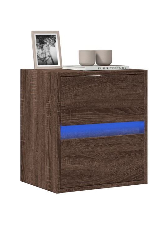 Nástěnná tv skříňka s led osvětlením hnědý dub 41 x 31 x 45 cm