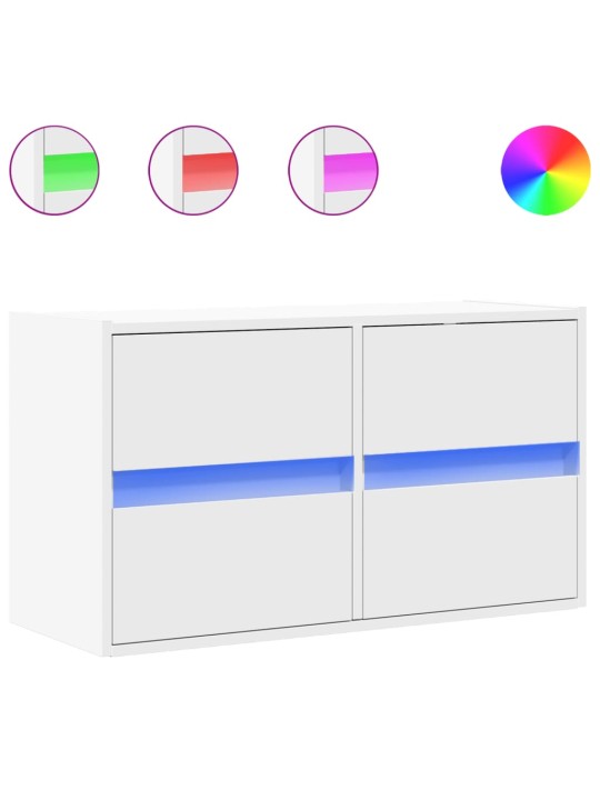 Nástěnná TV skříňka s LED osvětlením bílá 80 x 31 x 45 cm