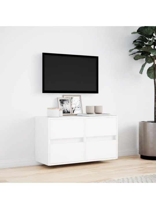 Nástěnná TV skříňka s LED osvětlením bílá 80 x 31 x 45 cm