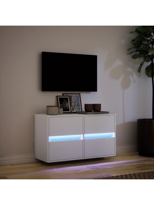 Nástěnná TV skříňka s LED osvětlením bílá 80 x 31 x 45 cm