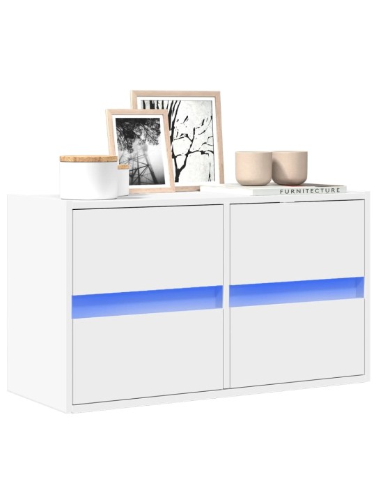 Nástěnná TV skříňka s LED osvětlením bílá 80 x 31 x 45 cm