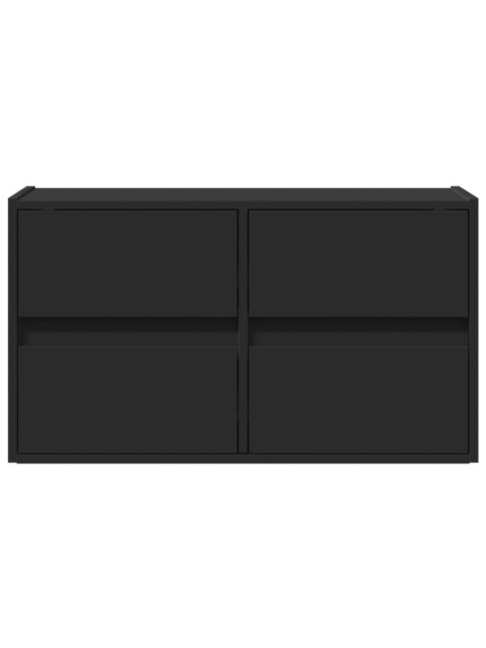 Nástěnná TV skříňka s LED osvětlením černá 80 x 31 x 45 cm