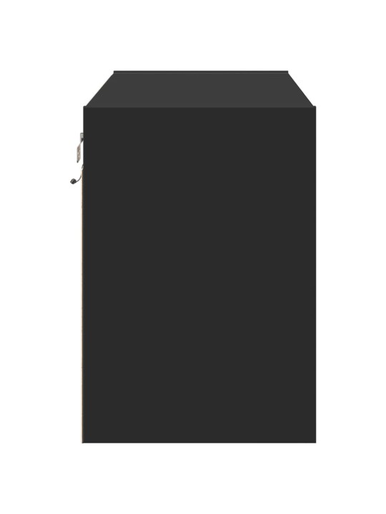 Nástěnná TV skříňka s LED osvětlením černá 80 x 31 x 45 cm