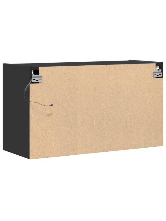 Nástěnná TV skříňka s LED osvětlením černá 80 x 31 x 45 cm