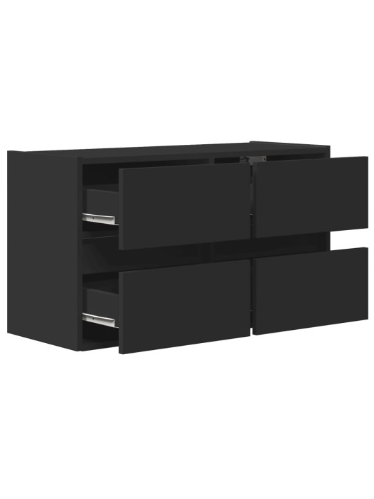 Nástěnná TV skříňka s LED osvětlením černá 80 x 31 x 45 cm
