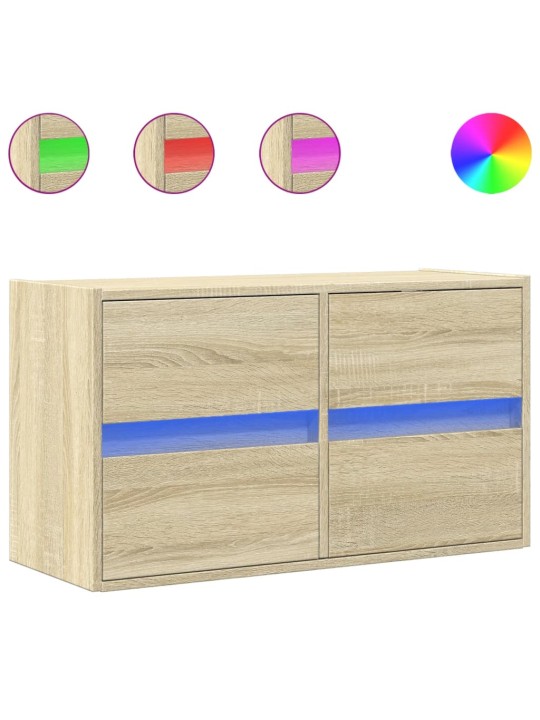 Nástěnná TV skříňka s LED osvětlením dub sonoma 80 x 31 x 45 cm