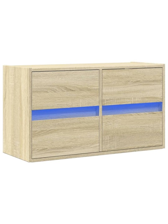 Nástěnná TV skříňka s LED osvětlením dub sonoma 80 x 31 x 45 cm