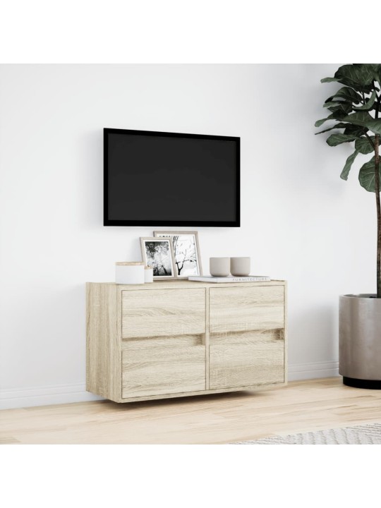 Nástěnná TV skříňka s LED osvětlením dub sonoma 80 x 31 x 45 cm