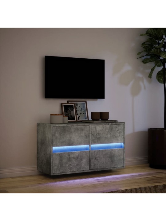 Nástěnná TV skříňka s LED osvětlením betonově šedá 80x31x45 cm